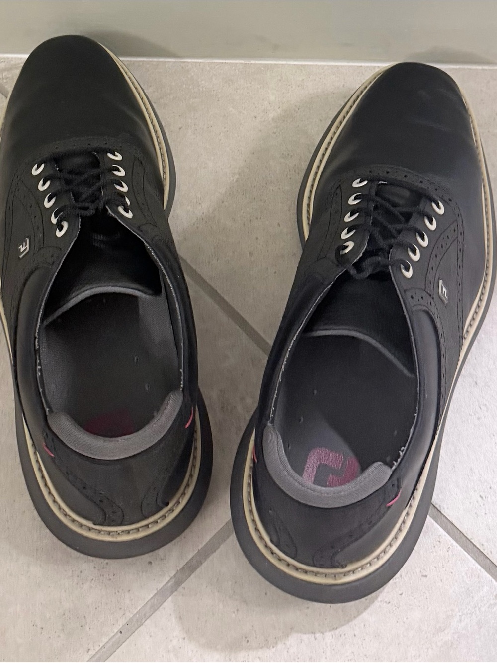 FootJoy Black Leather Golf Shoes - Picture 5 of 10